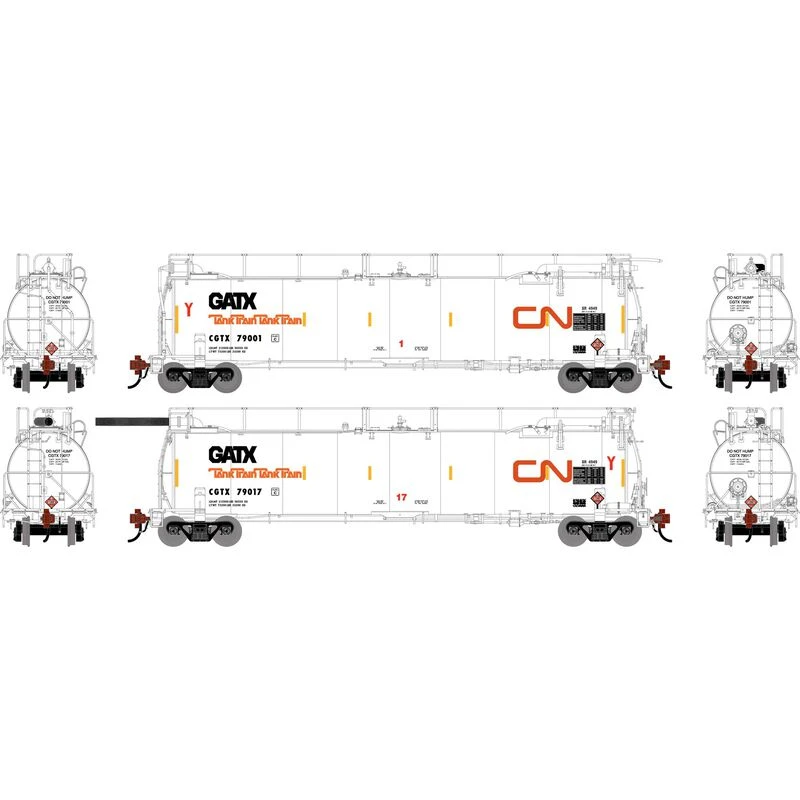 ATHG-1319 - Athearn Genesis - HO Canadian Nation / GATX TankTrain ...