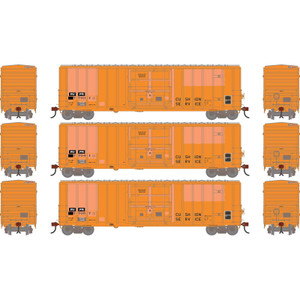 ATH-2794 - Athearn - HO ATH 50' FMC 5327 12' Plug Door Box Car, Primed for Grime RVPR #77031/77041/77057 (3)