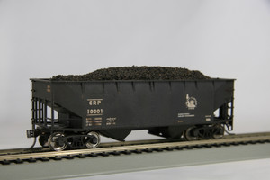 1856 Atlas HO 2 Bay Offset Side Hopper - Jersey Central, CRP (Black/White), Road #10001 with Coal Load
