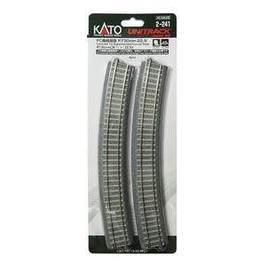 2-241 - Kato HO Concrete Tie Superelevated Curved Track R730mm - 28 3/4” 22.5 Degree 2-241 - Kato HO Concrete Tie Superelevated Curved Track R730mm - 28 3/4” 22.5 Degree