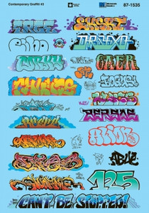 87-1535 Microscale Industries HO Contemporary Graffiti #3 Decals 87-1535 Microscale Industries HO Contemporary Graffiti #3 Decals
