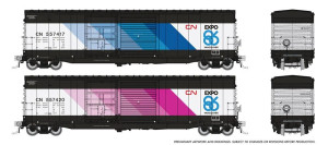 173004 - Rapido HO NSC 5304 Boxcar: CN - Expo 86: 2-Pack 173004 - Rapido HO NSC 5304 Boxcar: CN - Expo 86: 2-Pack