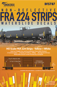 DF5787 - SmokeBox Graphics HO Non-Reflective FRA 224 Strips Water Slide Decals DF5787 - SmokeBox Graphics HO Non-Reflective FRA 224 Strips Water Slide Decals