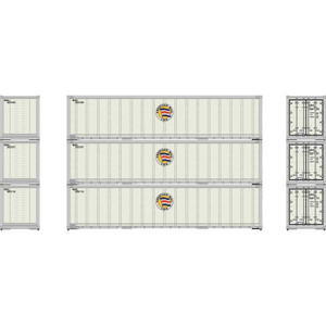 ATH63388 - Athearn HO 40' Smooth Side Containers, AML #2 (3)