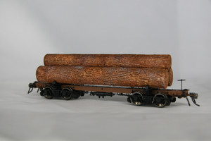 KR Models - HO Gauge – Skeletal Logging Car (Single Car + 3 Logs)