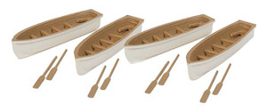 949-4163 - Walthers SceneMaster HO Row Boat 4-Pack - Assembled -- White, Tan 949-4163 - Walthers SceneMaster HO Row Boat 4-Pack - Assembled -- White, Tan