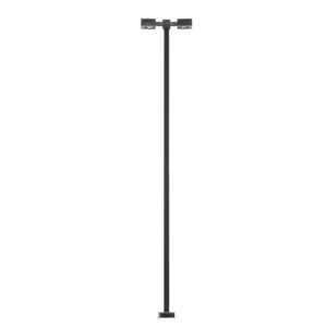 70000215 - Atlas HO Trackside Lighting -- Double Arm Square Light, Black, 30FT, Warm LED [3-PACK]