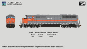 110010 - Aurora Miniatures -- SD50F Dakota, Missouri Valley & Western #5454 DC 110010 - Aurora Miniatures -- SD50F Dakota, Missouri Valley & Western #5454 DC