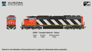 110001 - Aurora Miniatures -- SD50F Canadian National Stripes #5400  DC 110001 - Aurora Miniatures -- SD50F Canadian National Stripes #5400  DC