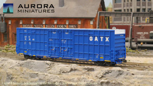 306043 - Aurora Miniatures -- HO Scale Greenbrier 7550 cf 60’ Plate F Boxcar - LRS (GATX Blue) #141001 306043 - Aurora Miniatures -- HO Scale Greenbrier 7550 cf 60’ Plate F Boxcar - LRS (GATX Blue) #141001