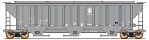 453125-02 - Intermountain Railway Co. HO -- 4750 Cubic Foot Rib-Sided (18 Rib) 3-Bay Covered Hopper - Illinois Central (Gray) #765443 453125-02 - Intermountain Railway Co. HO -- 4750 Cubic Foot Rib-Sided (18 Rib) 3-Bay Covered Hopper - Illinois Central (Gray) #765443