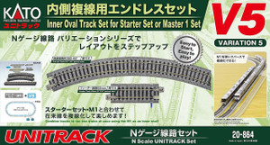 20-864 - Kato Unitrack N Scale V5 Inside Loop Track Set 20-864 - Kato Unitrack N Scale V5 Inside Loop Track Set