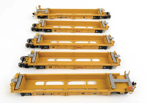 910-55673 - WalthersMainline HO Thrall 5-Unit Rebuilt 40' Well Car - Ready to Run -- TTX DTTX #748247