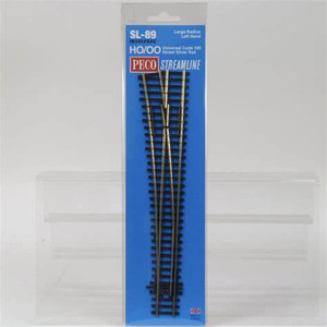 SL-89 - Peco HO Large Radius Left Hand Turnout Code 100 SL-89 - Peco HO Large Radius Left Hand Turnout Code 100
