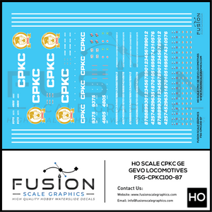 FSG-CPKC100-87 - Fusion Scale Graphics HO CPKC ES44AC Locomotives Decal Set FSG-CPKC100-87 - Fusion Scale Graphics HO CPKC ES44AC Locomotives Decal Set