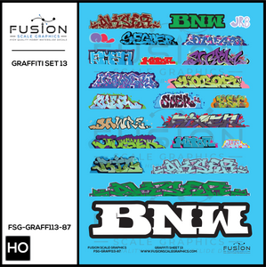 FSG-GRAFF113-87 - Fusion Scale Graphics HO Graffiti Decal Set 13 FSG-GRAFF113-87 - Fusion Scale Graphics HO Graffiti Decal Set 13