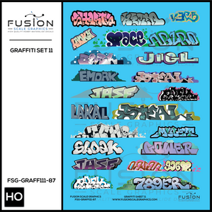 FSG-GRAFF111-87 - Fusion Scale Graphics HO Graffiti Decal Set 11 FSG-GRAFF111-87 - Fusion Scale Graphics HO Graffiti Decal Set 11