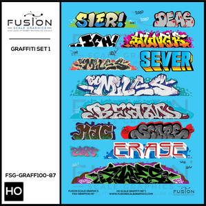 FSG-GRAFF100-87 - Fusion Scale Grachics HO Graffiti Decal Set 1 FSG-GRAFF100-87 - Fusion Scale Grachics HO Graffiti Decal Set 1
