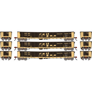 ATH-2722 - Athearn CarKnocker HO Deformed 2494 RailGon Gondola Primed For Grime - Railgon - Factory Lettering, FRA Reflectors GONX #310325/310334/310340 - 3 Pack