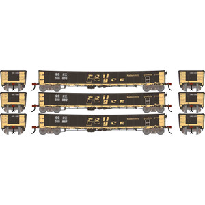 ATH-2729 - Athearn CarKnocker HO Deformed 2494 RailGon Gondola Primed For Grime - Railgon - White Stencil Lettering GONX #310070/310082/310897 - 3 Pack