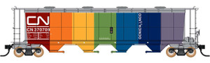 65225-16 - Intermountain Railway Company - N NSC 4550 Cu. Ft. Cylindrical Covered Hopper - Round Hatch, Canadian National Rainbow - CN #370713 65225-16 - Intermountain Railway Company - N NSC 4550 Cu. Ft. Cylindrical Covered Hopper - Round Hatch, Canadian National Rainbow - CN #370713