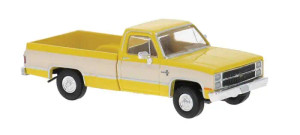 19655 - Brekina HO - 1981 Chevrolet C10 Pickup Truck - Assembled -- Yellow, White 19655 - Brekina HO - 1981 Chevrolet C10 Pickup Truck - Assembled -- Yellow, White