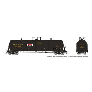 135024A - Rapido Trains HO Procor 20K gal Tank Car: PROX - Patched Split P Logo: Single Car #58057