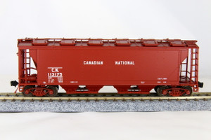 300546  - True Line Trains - HO 12 Hatch Hopper Canadian National Red #113175