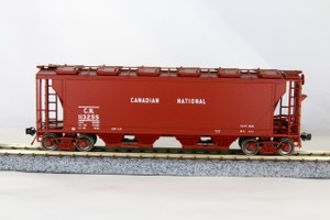300600  - True Line Trains - HO 12 Hatch Hopper Canadian National Red #113255