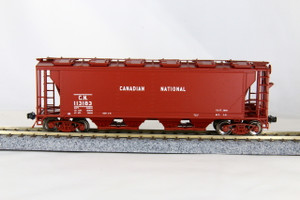 300597  - True Line Trains - HO 12 Hatch Hopper Canadian National Red #113183