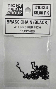 8334 - Tichy Train Group - Blackened Brass Chain -- 40 Links Per Inch, 18" 45.7cm Length