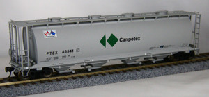 1088J - InterMountain -  HO Canpotex Cylindrical Hopper 4-Bay Canadian & Australian Flags PTEX #43541
