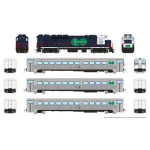 226502 - Rapido Trains - HO GP40TC GO Transit Set Blue Set #2 (Loco: 604 Cab: C757 Coaches: 4713 4726) DCC/Sound