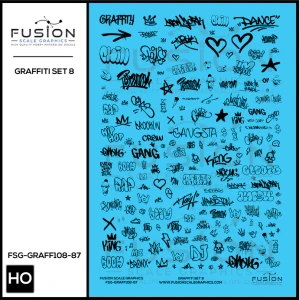 FSG-GRAFF108-87 - Fusion Scale Graphics - HO Scale Graffiti Decal Set 8