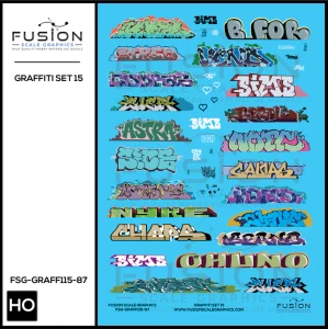 FSG-GRAFF115-87 - Fusion Scale Graphics - HO Scale Graffiti Decal Set 15
