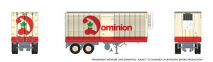 1146018 - Rapido - HO 26' Can-Car Trailer: Dominion Grocers: #148