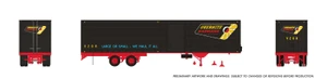 1146036 - Rapido - HO 40’ Fruehauf Fluted Side Volume Van: Overnite - Black: #V208