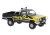 19693 - Brekina Automodelle - Chevrolet C10 Pickup Truck - Assembled -- Black, Yellow Flames