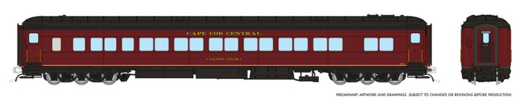 125024 - Rapido Trains - HO Balloon Top Coach: Cape Cod Central: #202 Great Island
