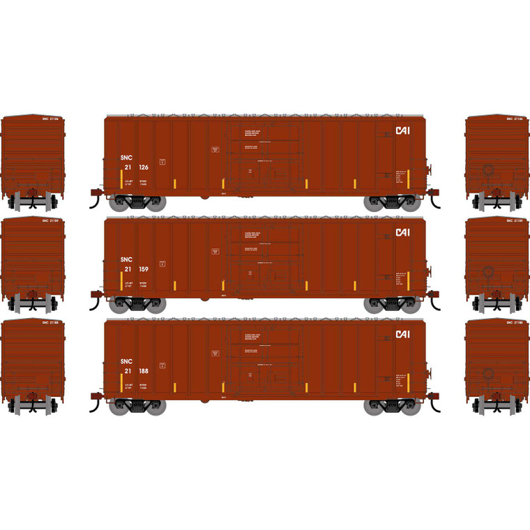 ATH-2791 - Athearn - HO ATH 50' FMC 5327 12' Plug Door Box Car, SNC #21126/21159/21188 (3)