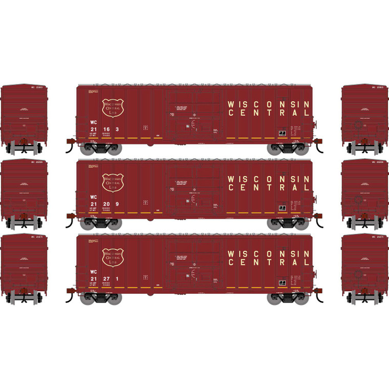 ATH-2788 - Athearn - HO ATH 50' FMC 5327 12' Plug Door Box Car, WC #21163/21209/21271 (3)