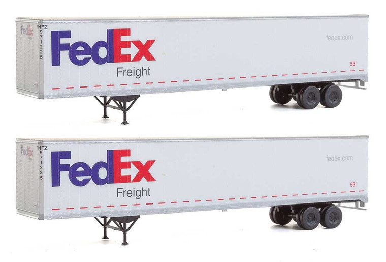 949-2452 - Walthers Scene Master - 53' Stoughton Trailer 2-Pack - Assembled -- FedEx Freight