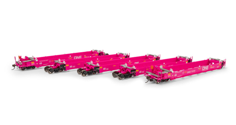 ATH-3014 - Athearn - HO ATH Gunderson Maxi-I Well Cars (5), ONEX #710101