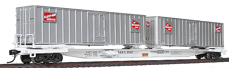 932-40855 - Walthers Gold Line  HO Flexi-Van Flat Car with Trailer - Milwaukee Road #7027