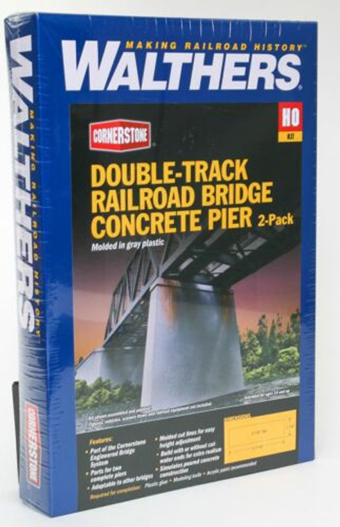 933-4552 - Double Track Railroad Bridge Concrete Piers