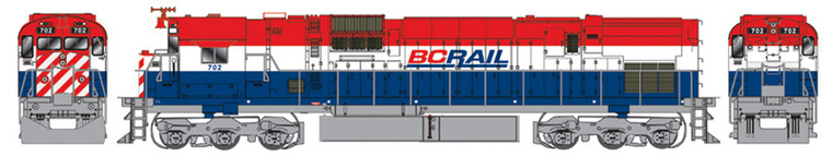 Executive Line Diesel MLW/Alco C-630M BC Rail #702 (red, white, blue)