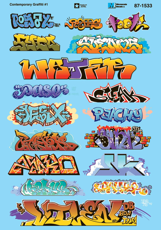 60-1533 Microscale Industries N Scale - Contemporary Graffiti #1 Decals