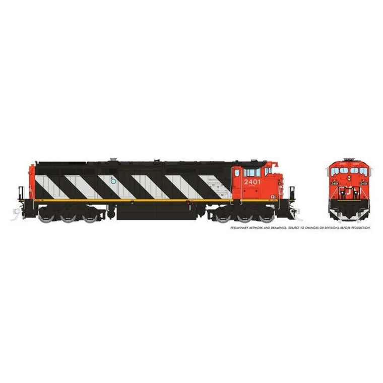 024505 - Rapido HO Dash 8-40CM (DC/DCC/Sound): CN - Stripes Scheme: #2423