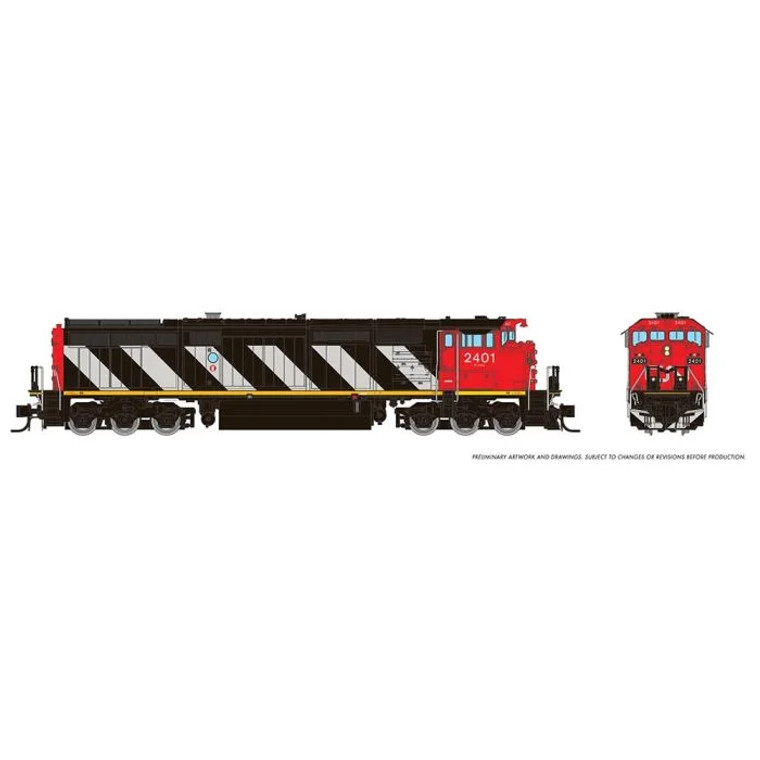 540033 - Rapido N Dash 8-40CM (DC/Silent): CN - Stripes Scheme: #2401