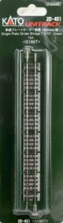 20-451 - Kato N Unitrack Single Plate Girder Bridge 186 mm (7 5/16”) Green